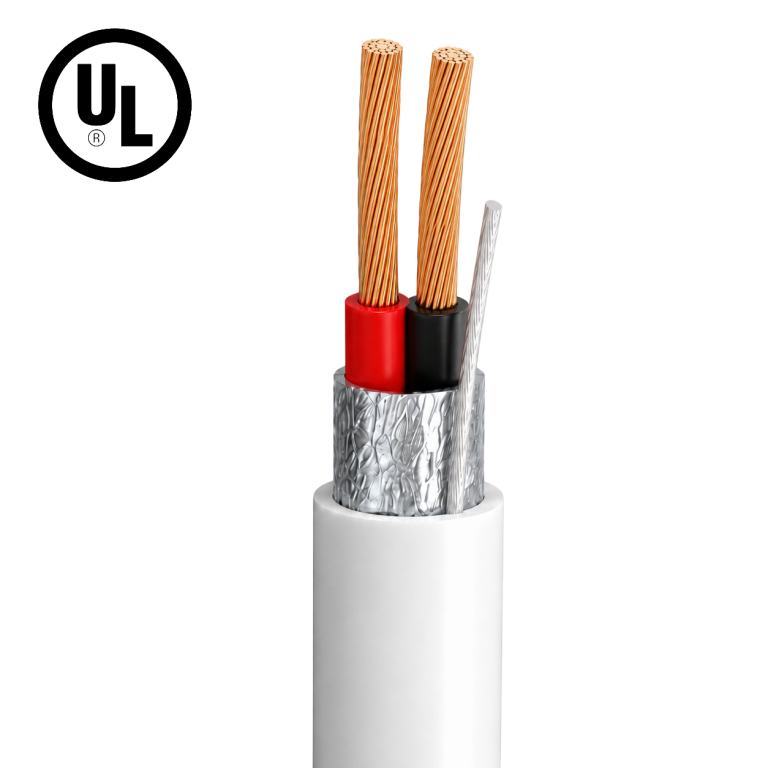 Security Alarm Cable – 2 Cores, Stranded, Foil Shielded, Bare Copper, UL Certified