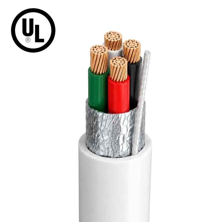 Security Alarm Cable – 4 Cores, Stranded, Foil Shielded, Bare Copper, UL Certified